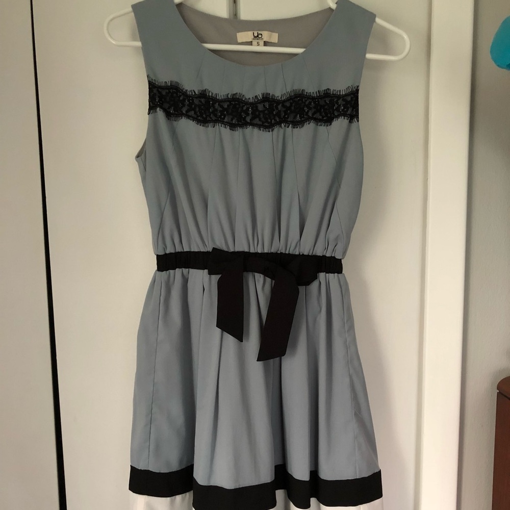 Grey, black & white party dress